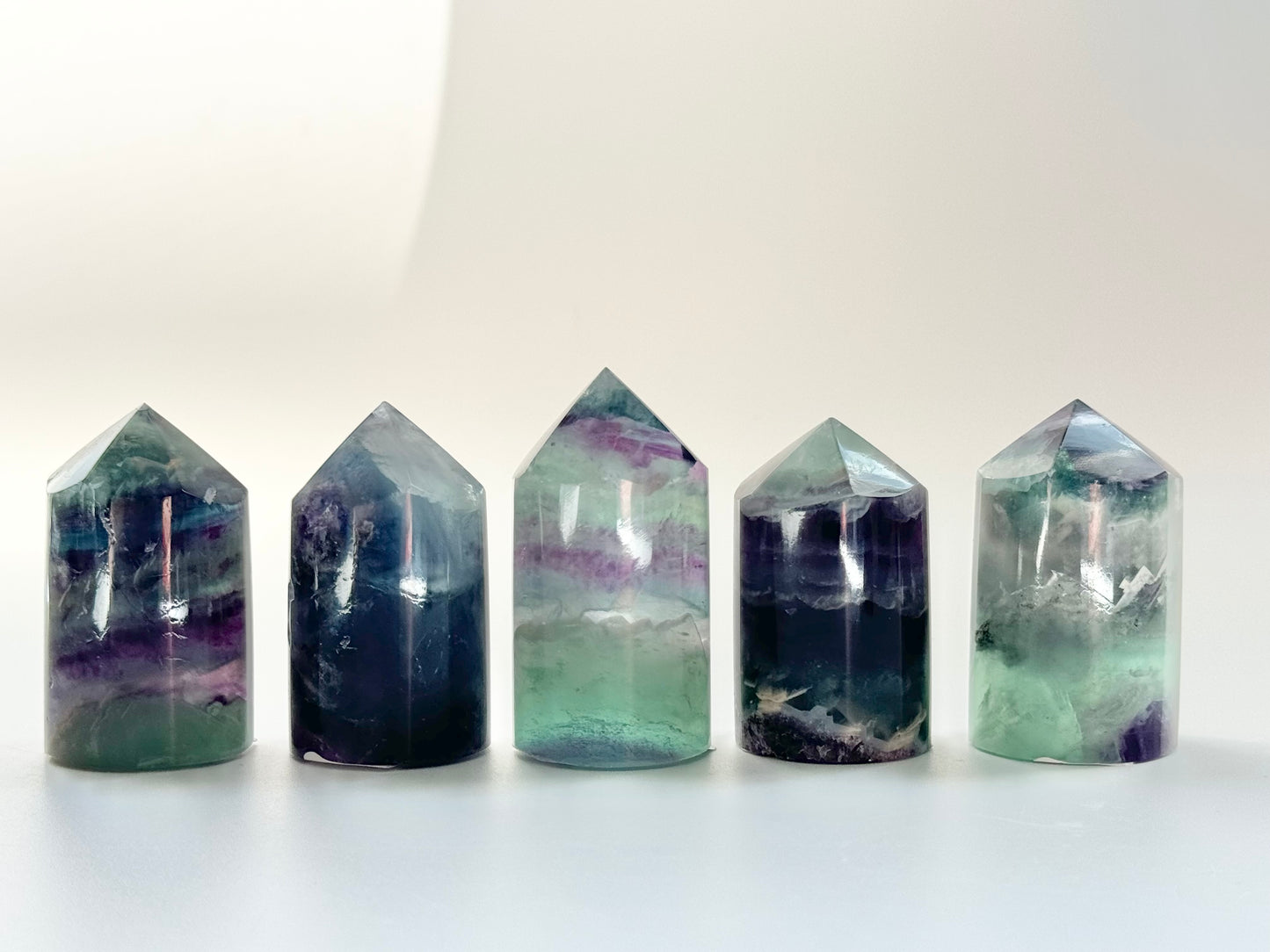 Cylindrical Rainbow Fluorite Towers