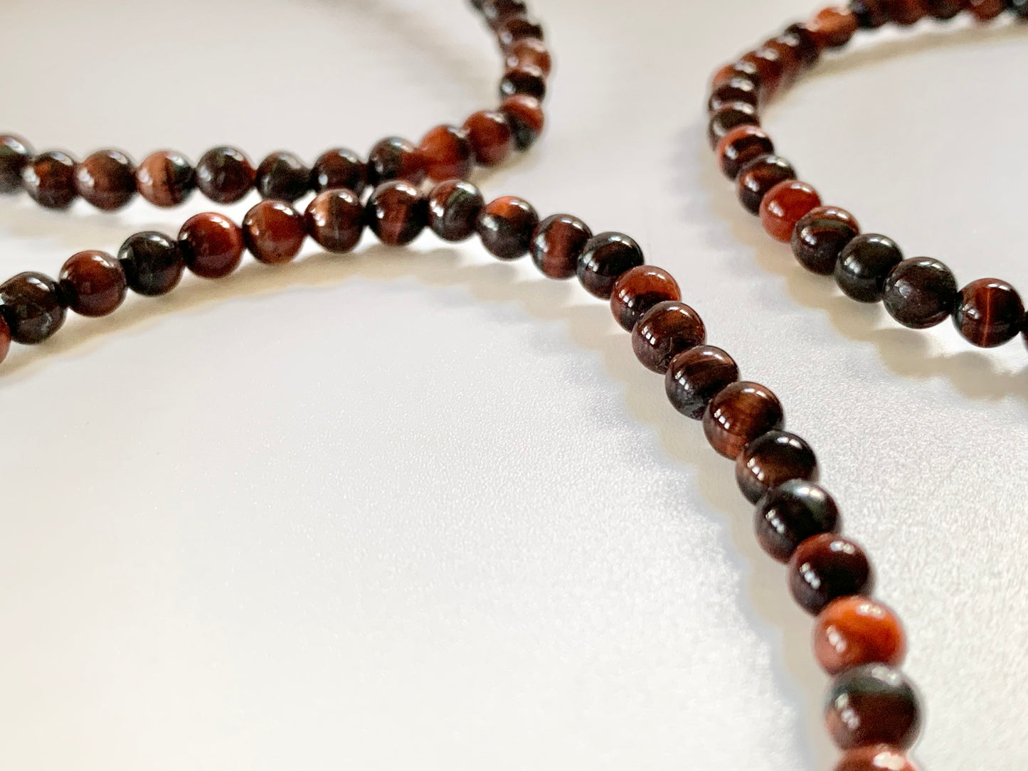 Red Tiger's Eye Bead Bracelet, 4mm