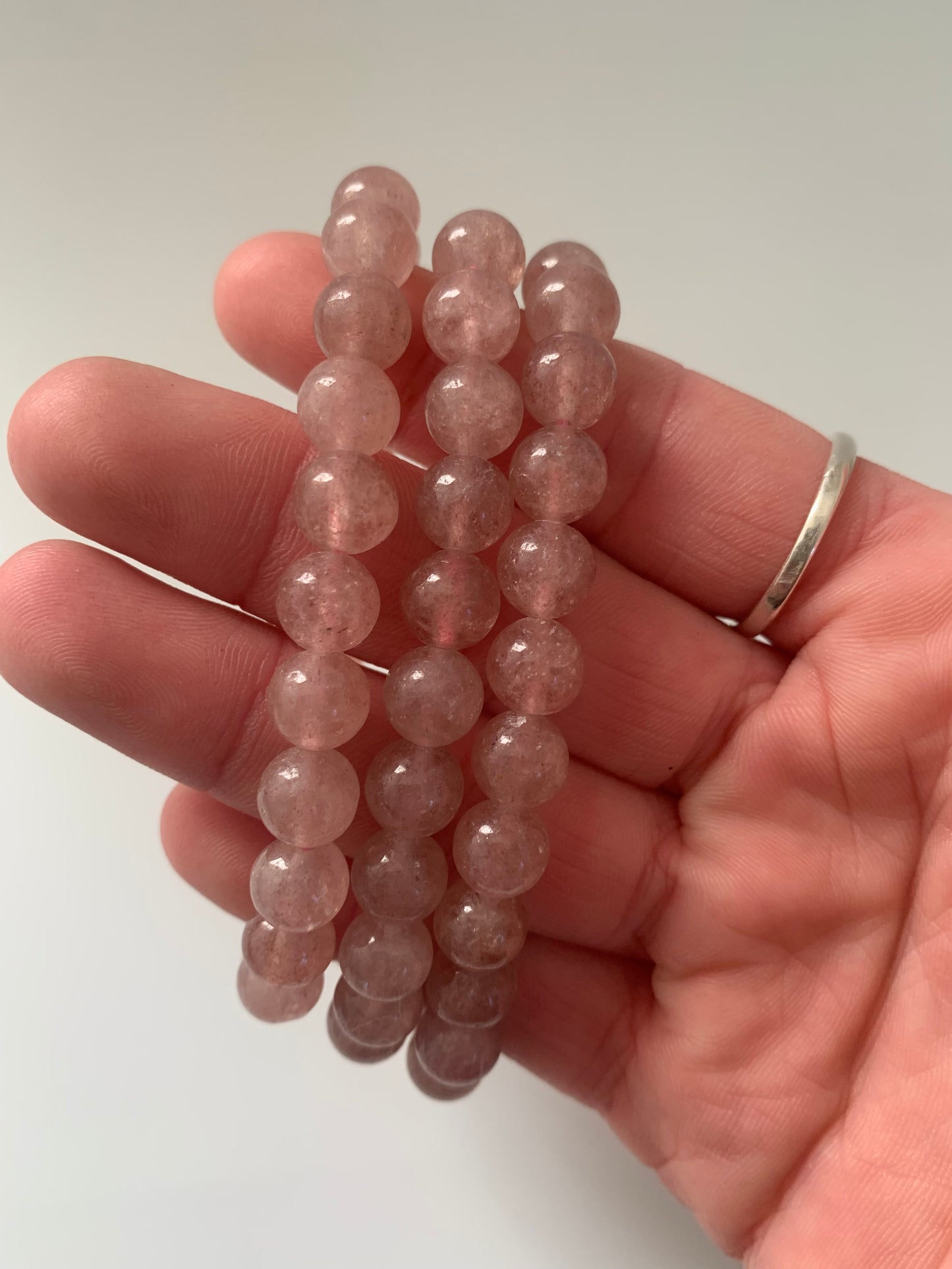 Cherry Quartz Bracelet, 8mm