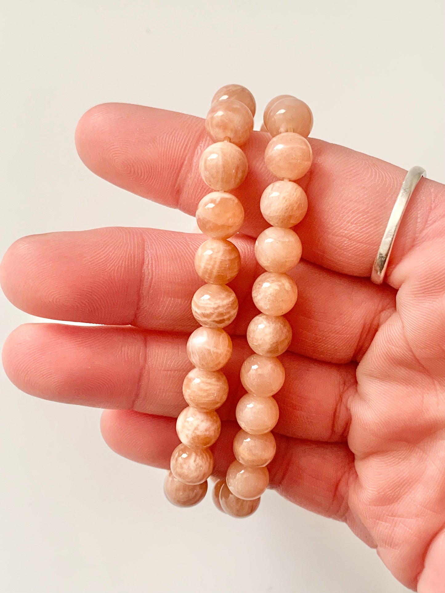 Sunstone Round Bead Bracelet