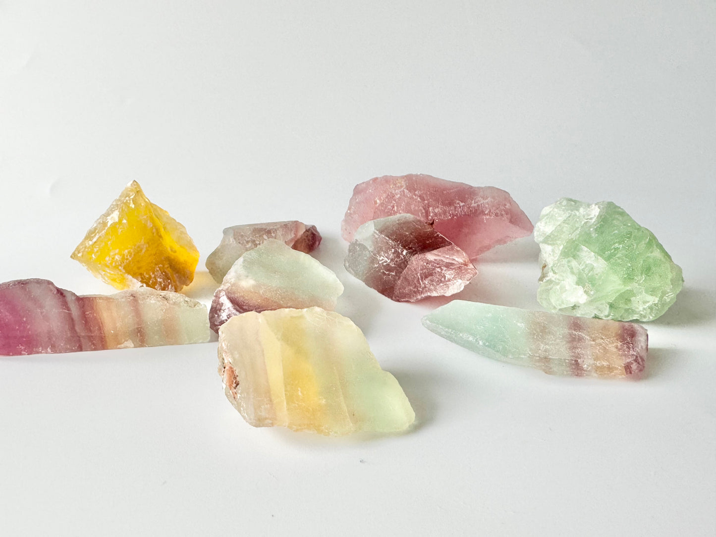 Rainbow Fluorite, Raw Tumble