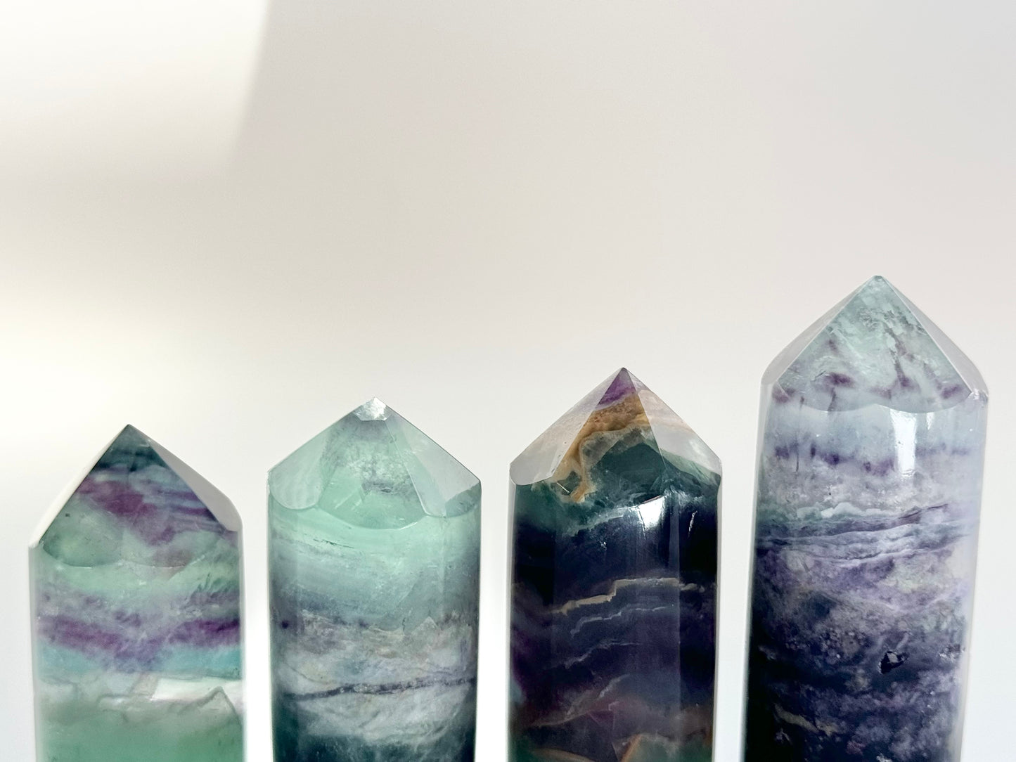 Cylindrical Rainbow Fluorite Towers