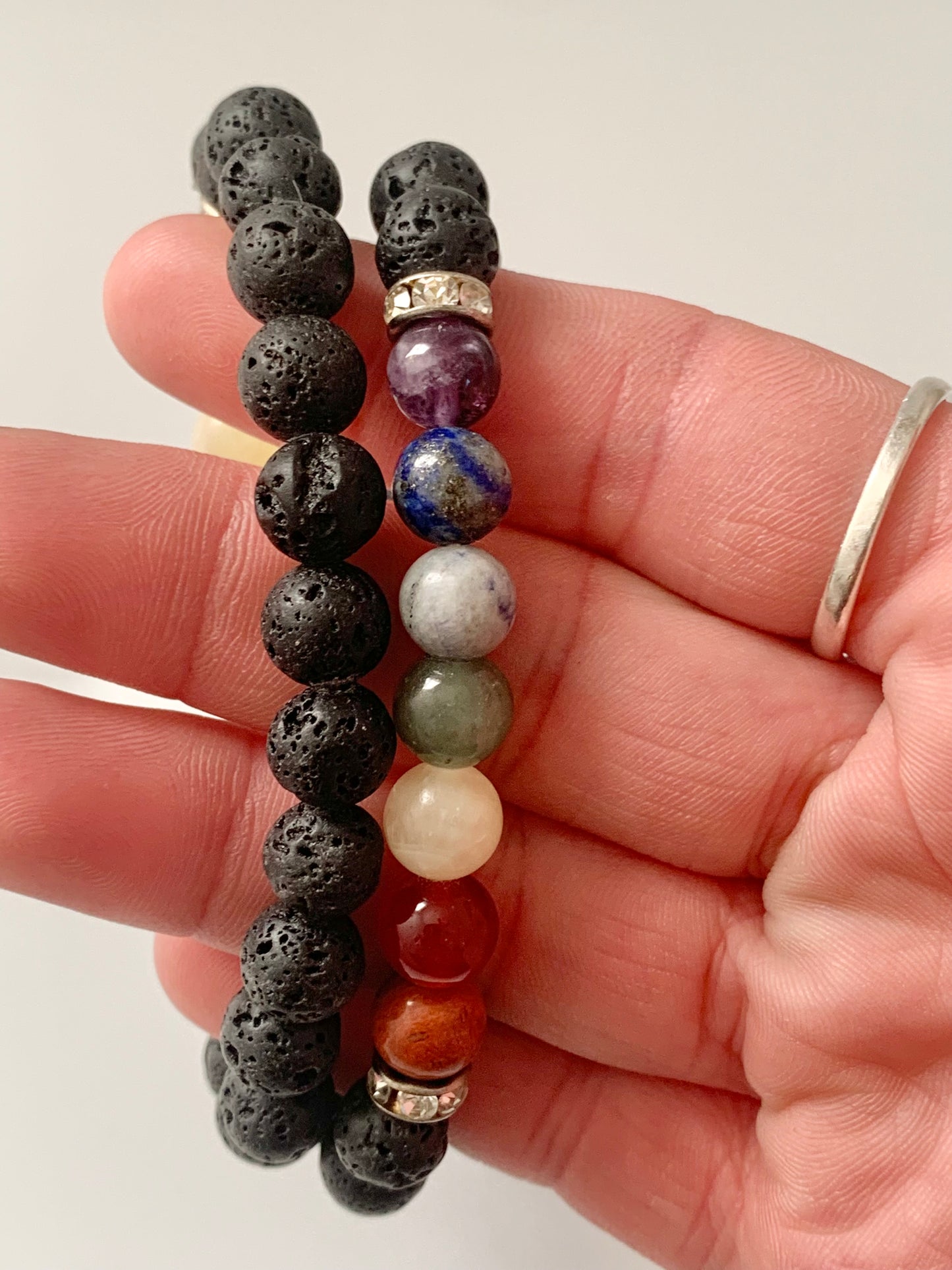 Lava Stone Chakra Bracelet 8mm bead