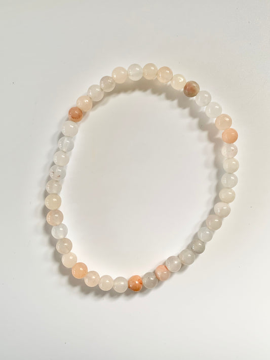 Pink Aventurine Round Bead Bracelet, 4mm