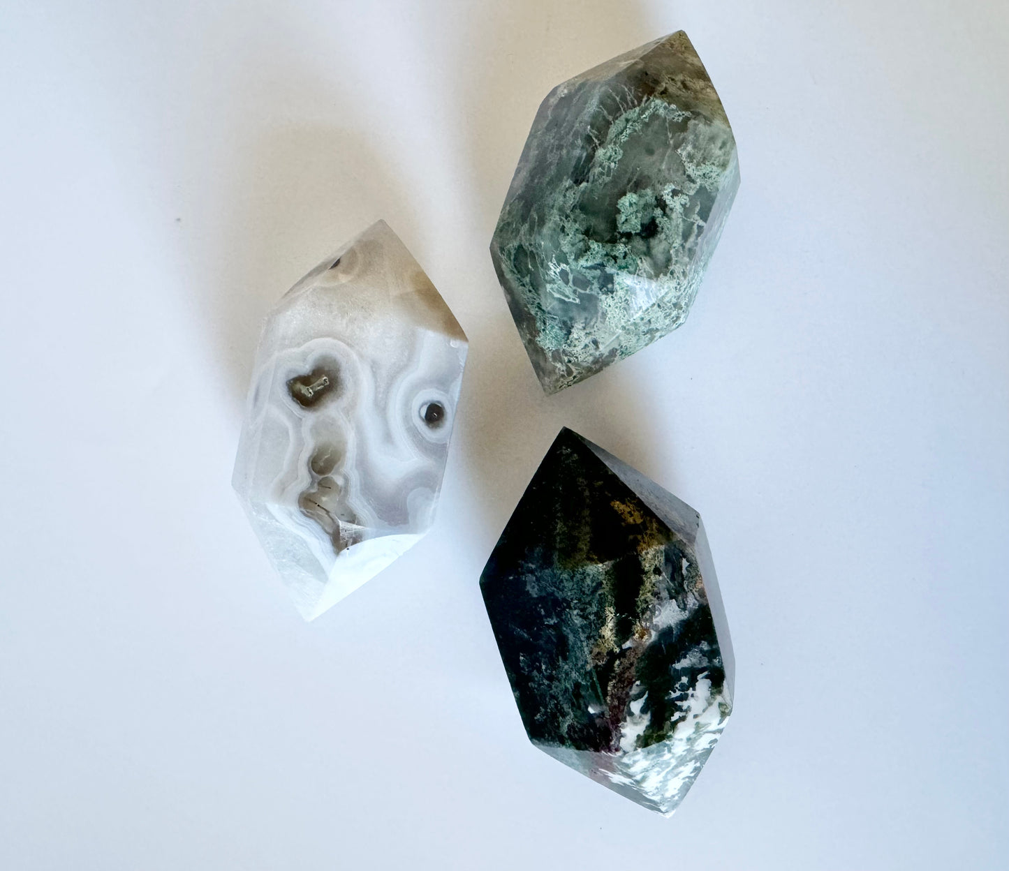 Moss Agate, Double Terminated Point