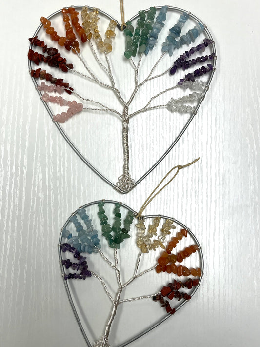 Heart Shaped Chakra Tree of Life Hanging