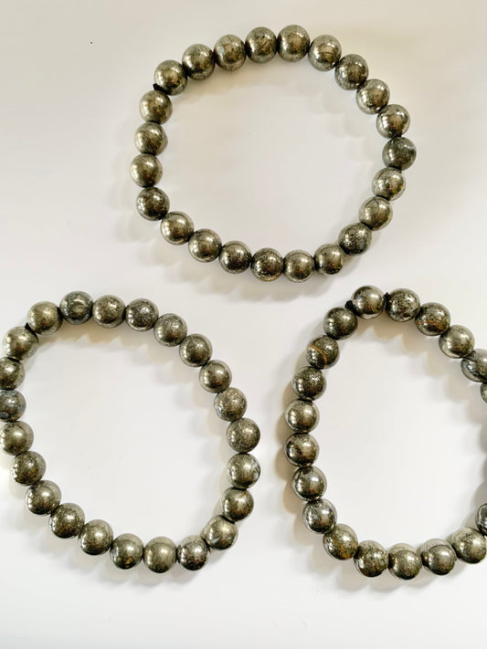 Pyrite Bracelet, 8mm