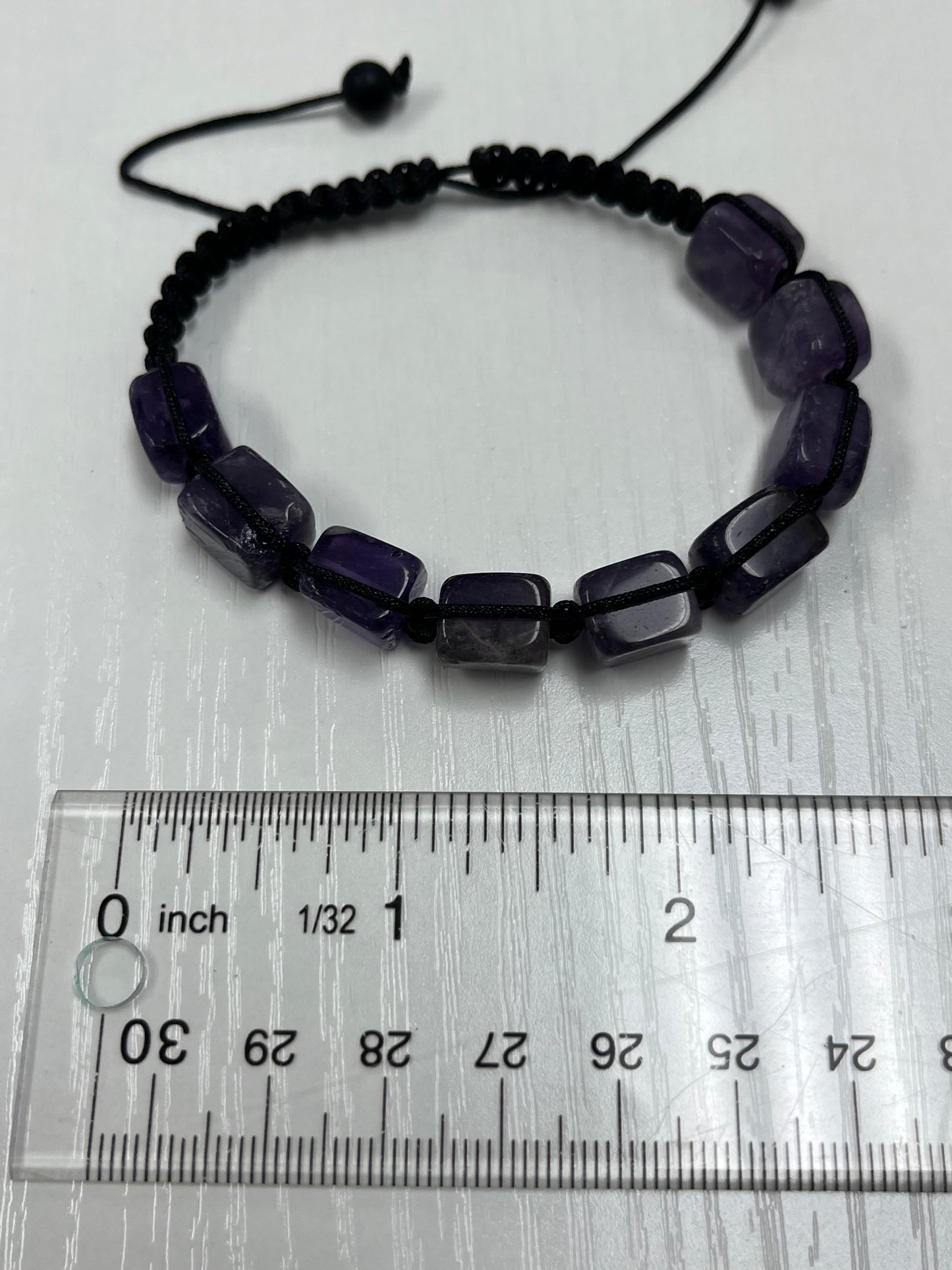 Shamballa Amethyst Square Bead Bracelet