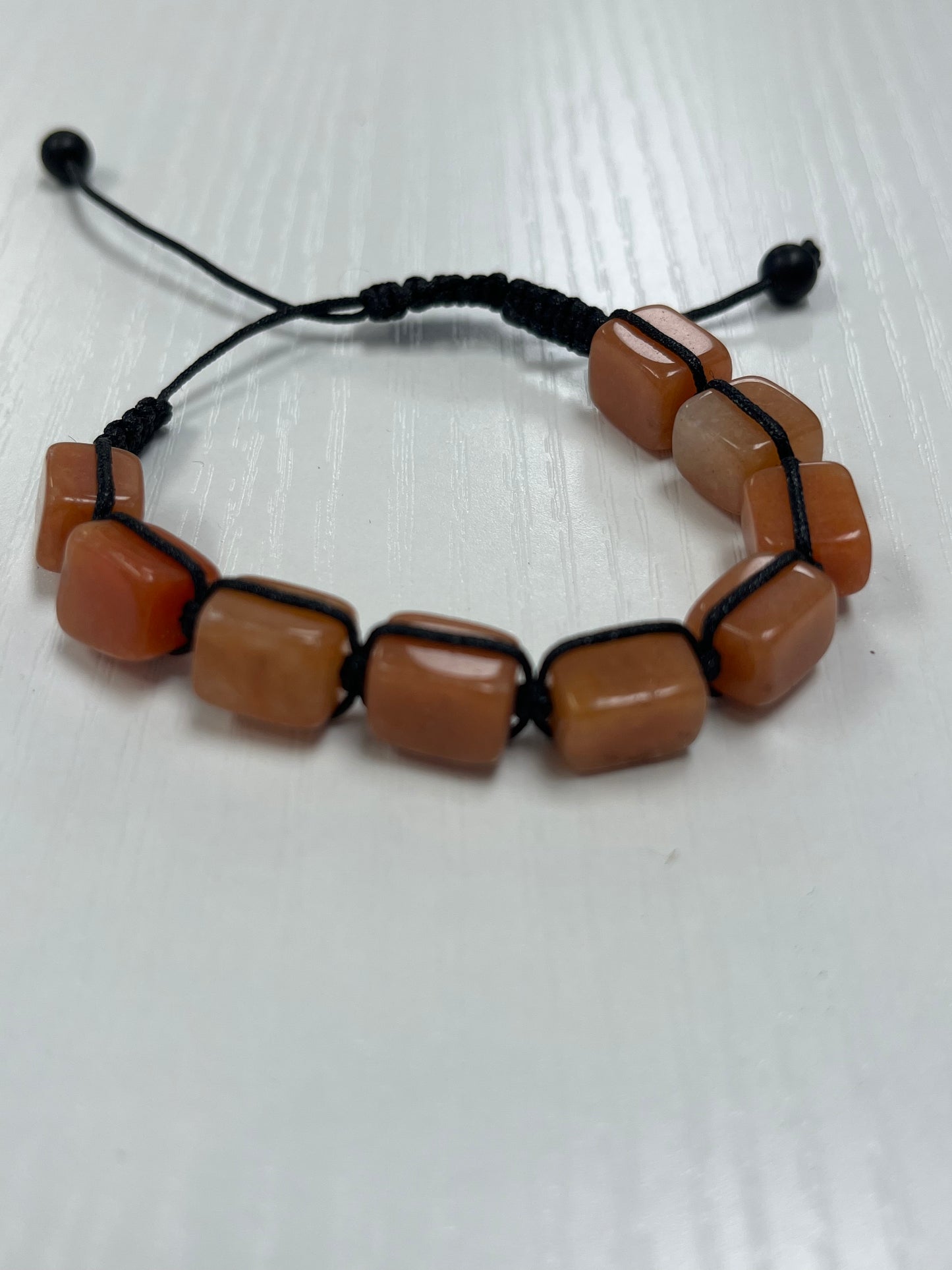 Shamballa Carnelian Square Bead Bracelet