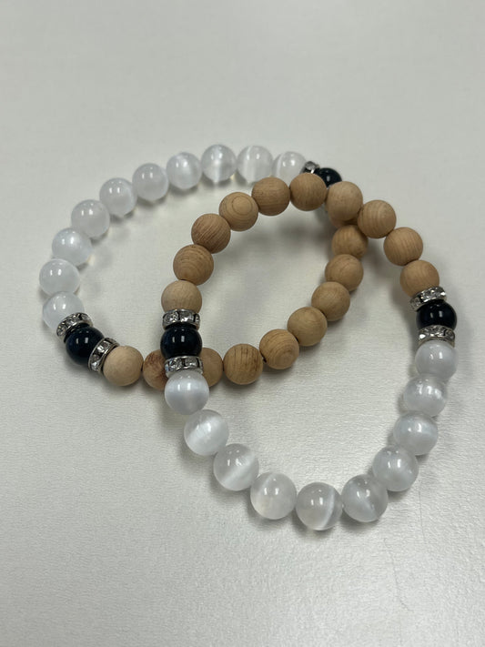 Palo Santo and Satin Spar Bracelet 8mm