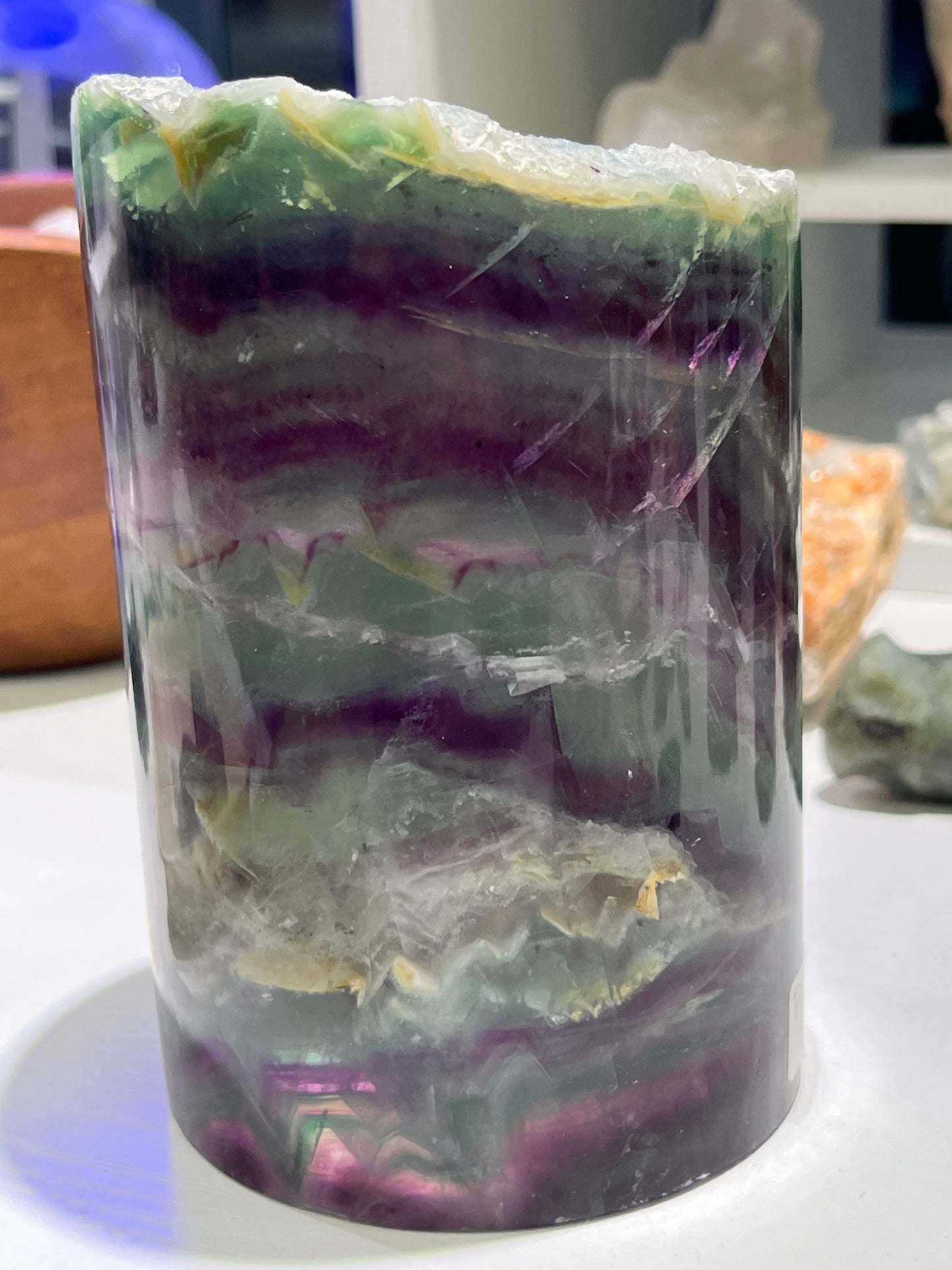 Fluorite Cylinder, Hollow Core