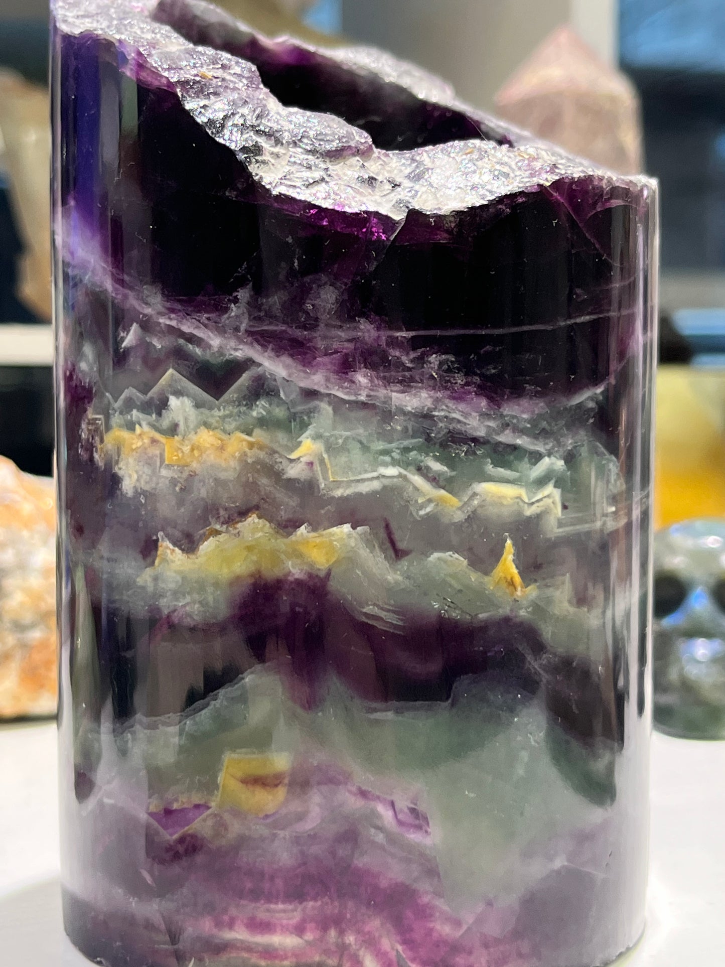 Fluorite Cylinder, Hollow Core