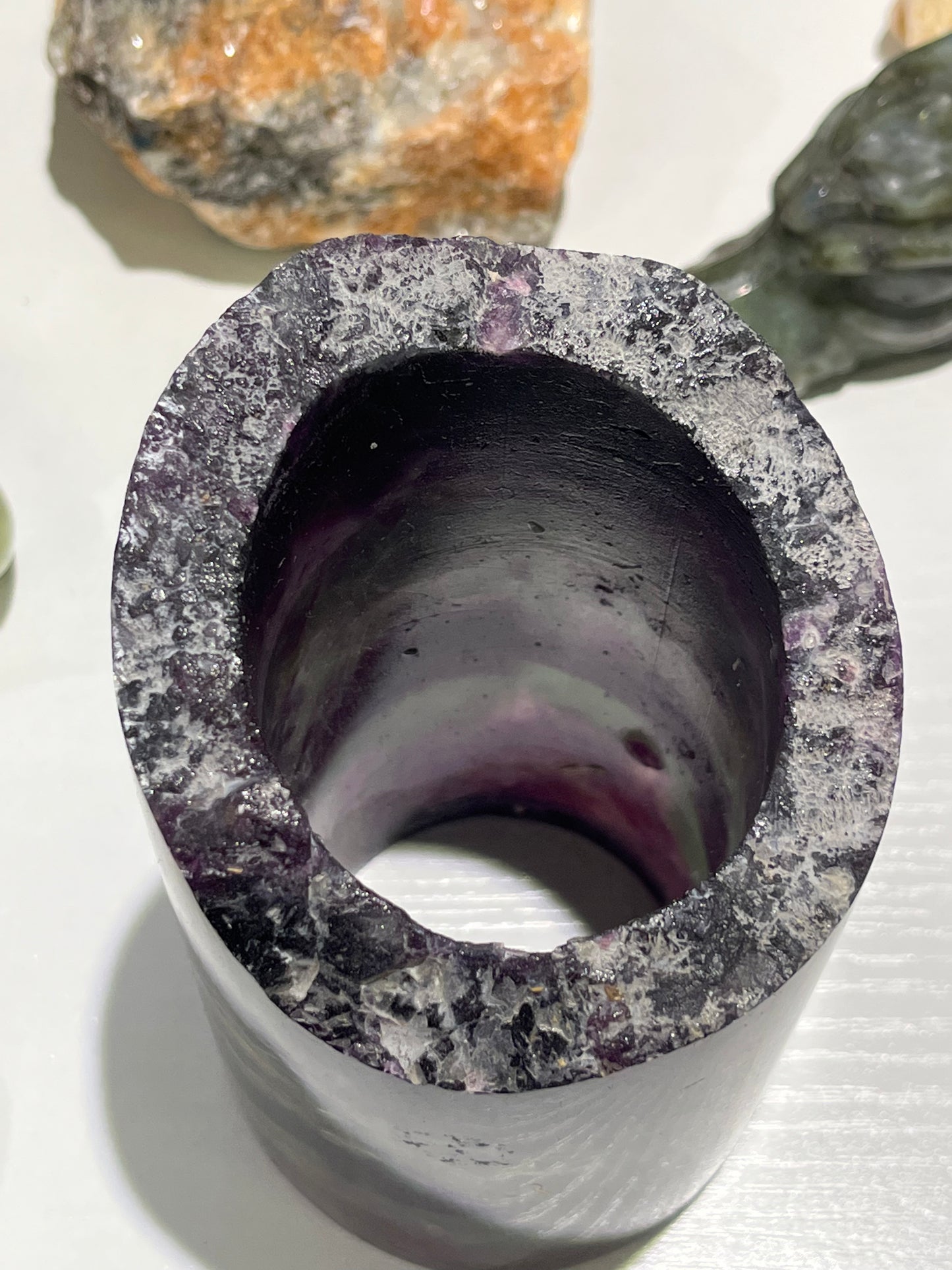 Fluorite Cylinder, Hollow Core