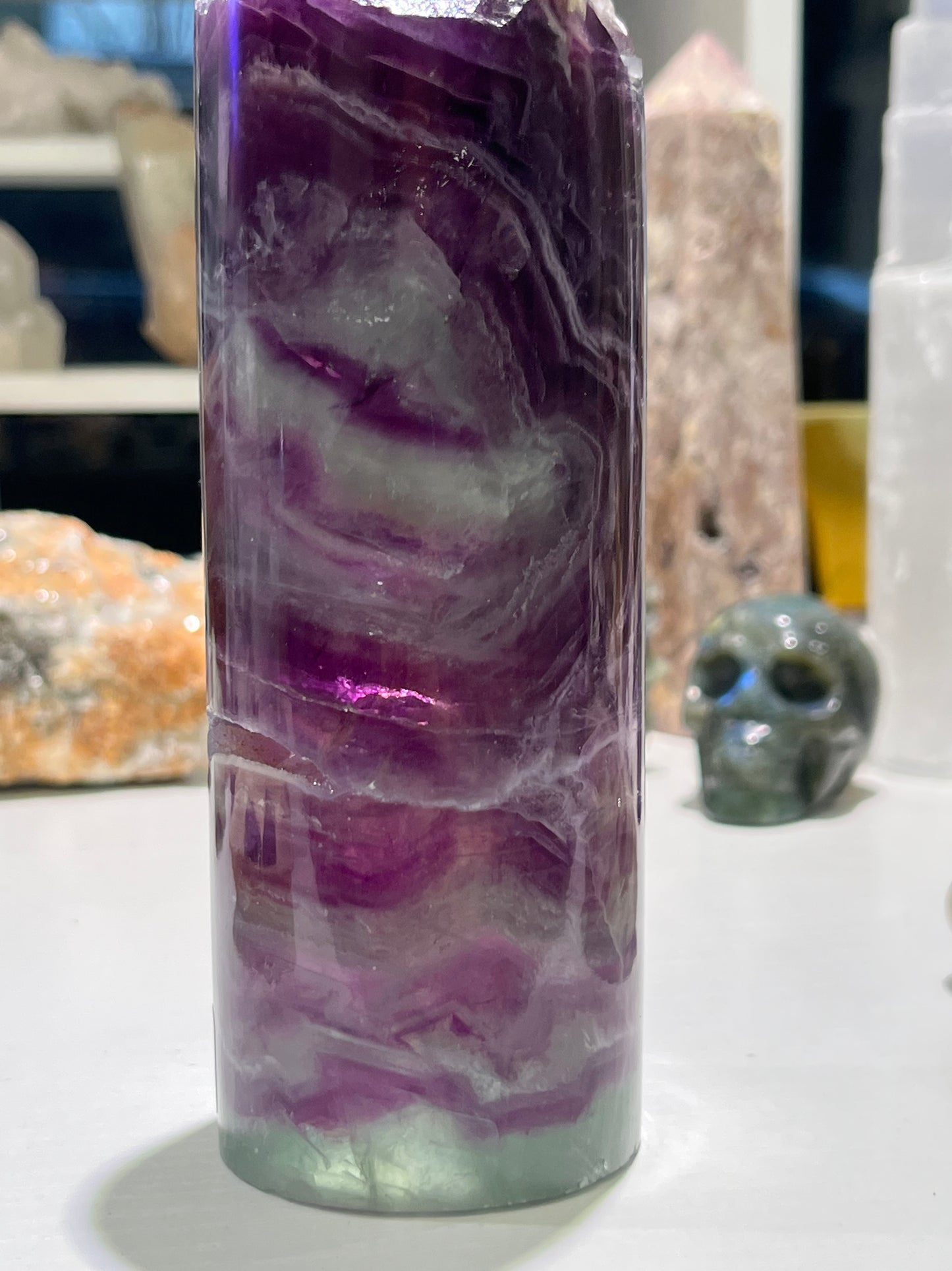 Fluorite Cylinder, Hollow Core