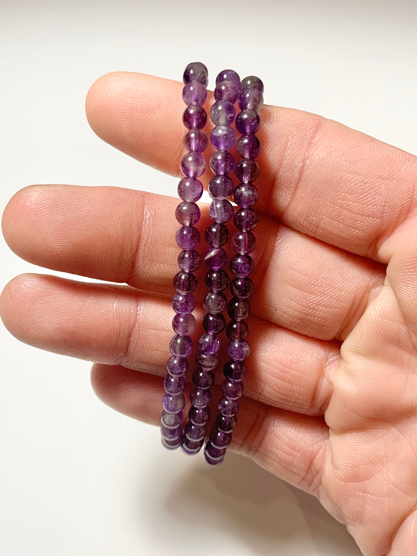 Amethyst Round Bead Bracelet, 8, 6 or 4 mm