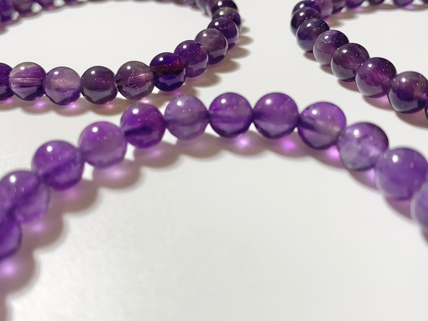 Amethyst Round Bead Bracelet, 8, 6 or 4 mm