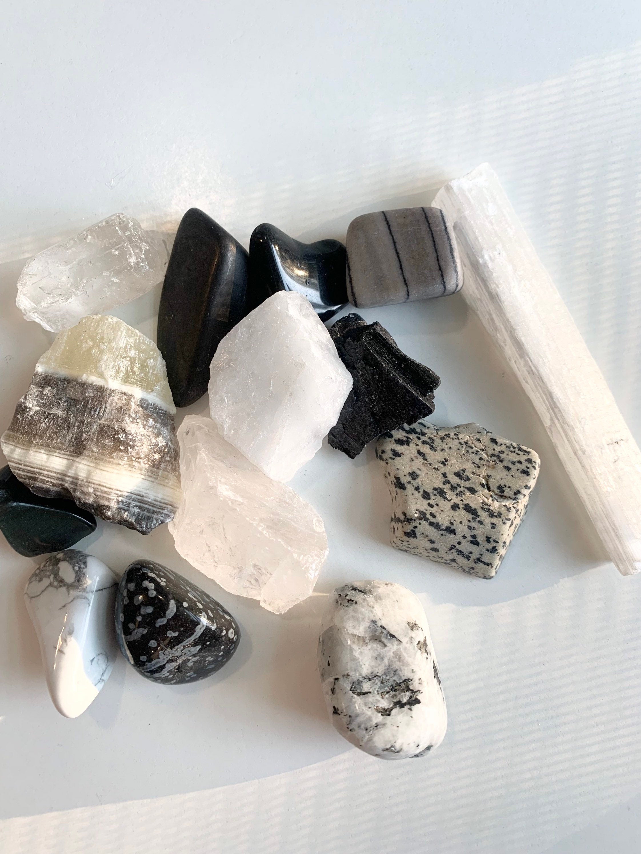 Black and deals white stone crystal