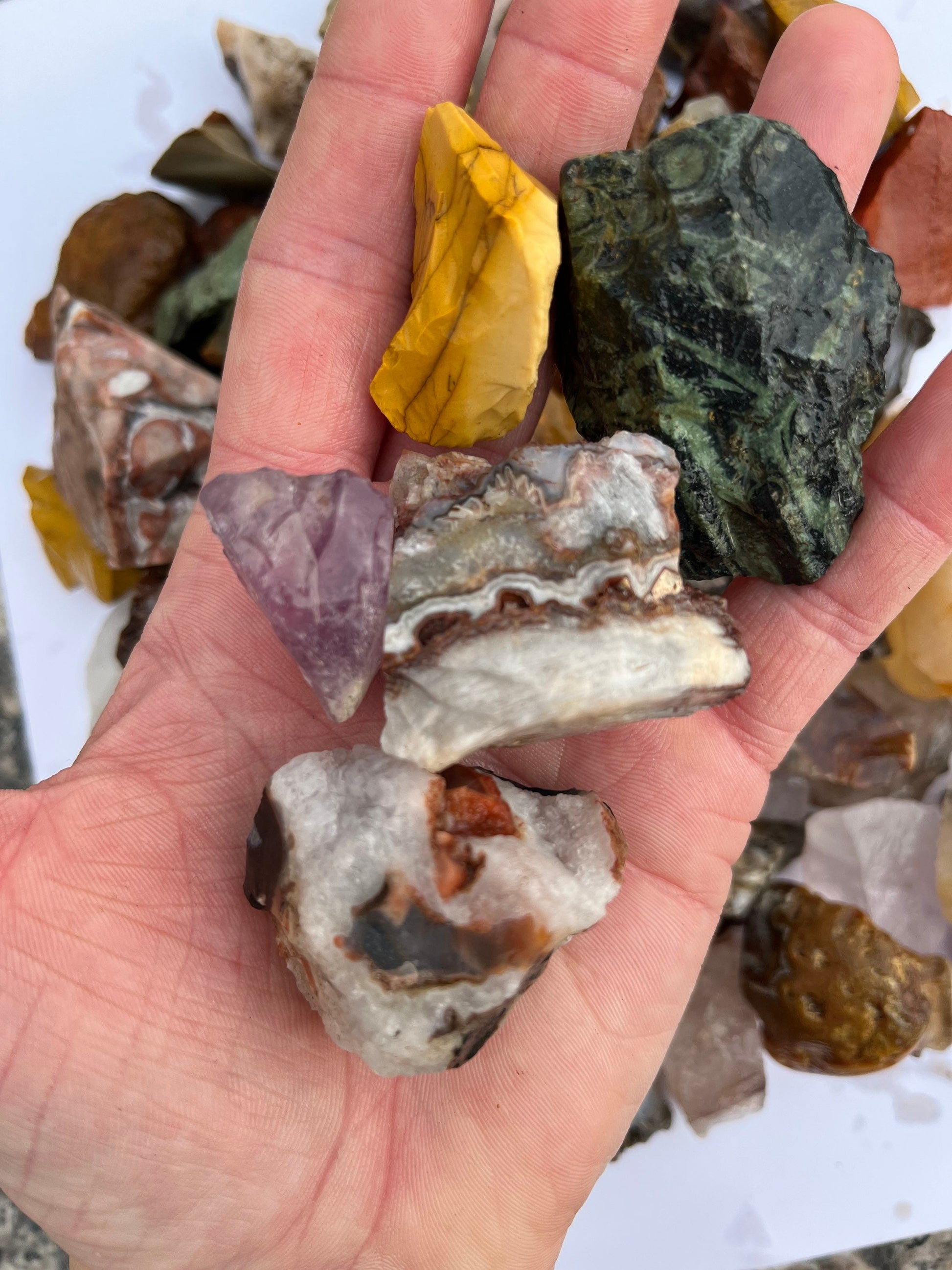 3+ pounds rough agate, jasper, quartz stone mix for tumbling or displa –  Midwest Shores
