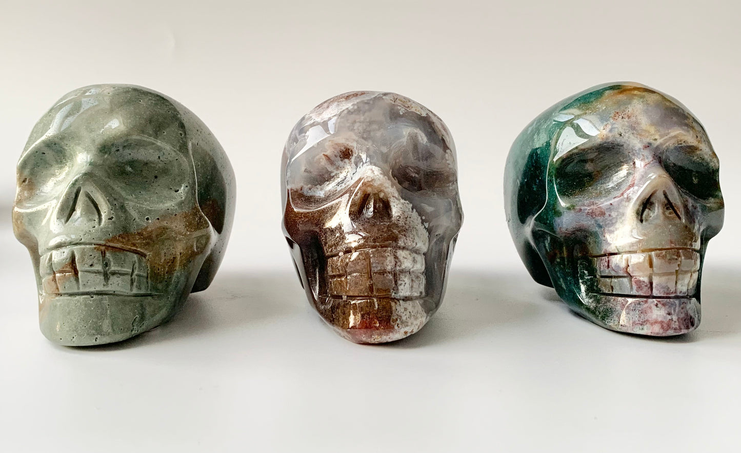 Ocean Jasper Skull Carving, High Quality, $51