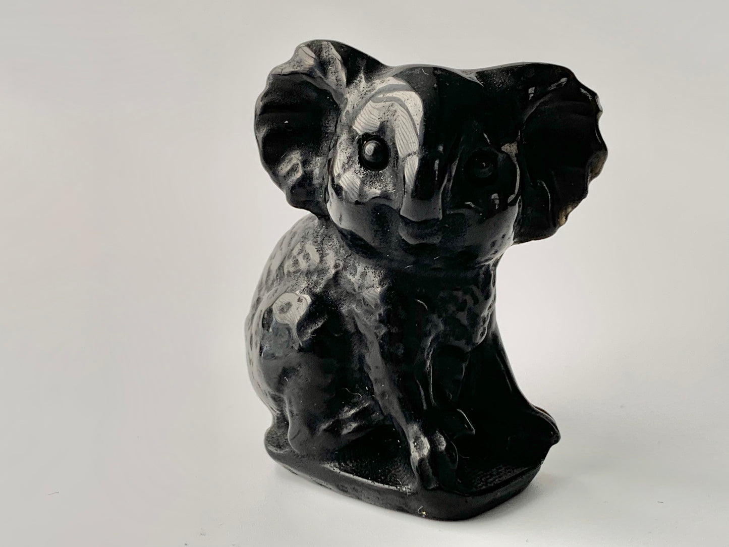 Koala Carving, Black Obsidian