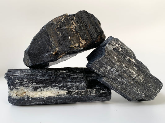 Raw Black Tourmaline Chunk, ~10 oz