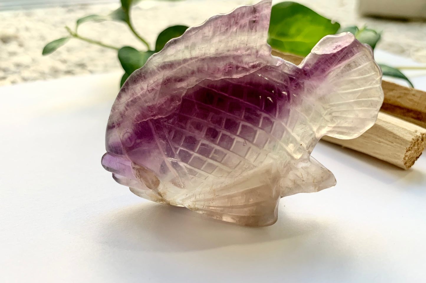 Fluorite Fish Carving