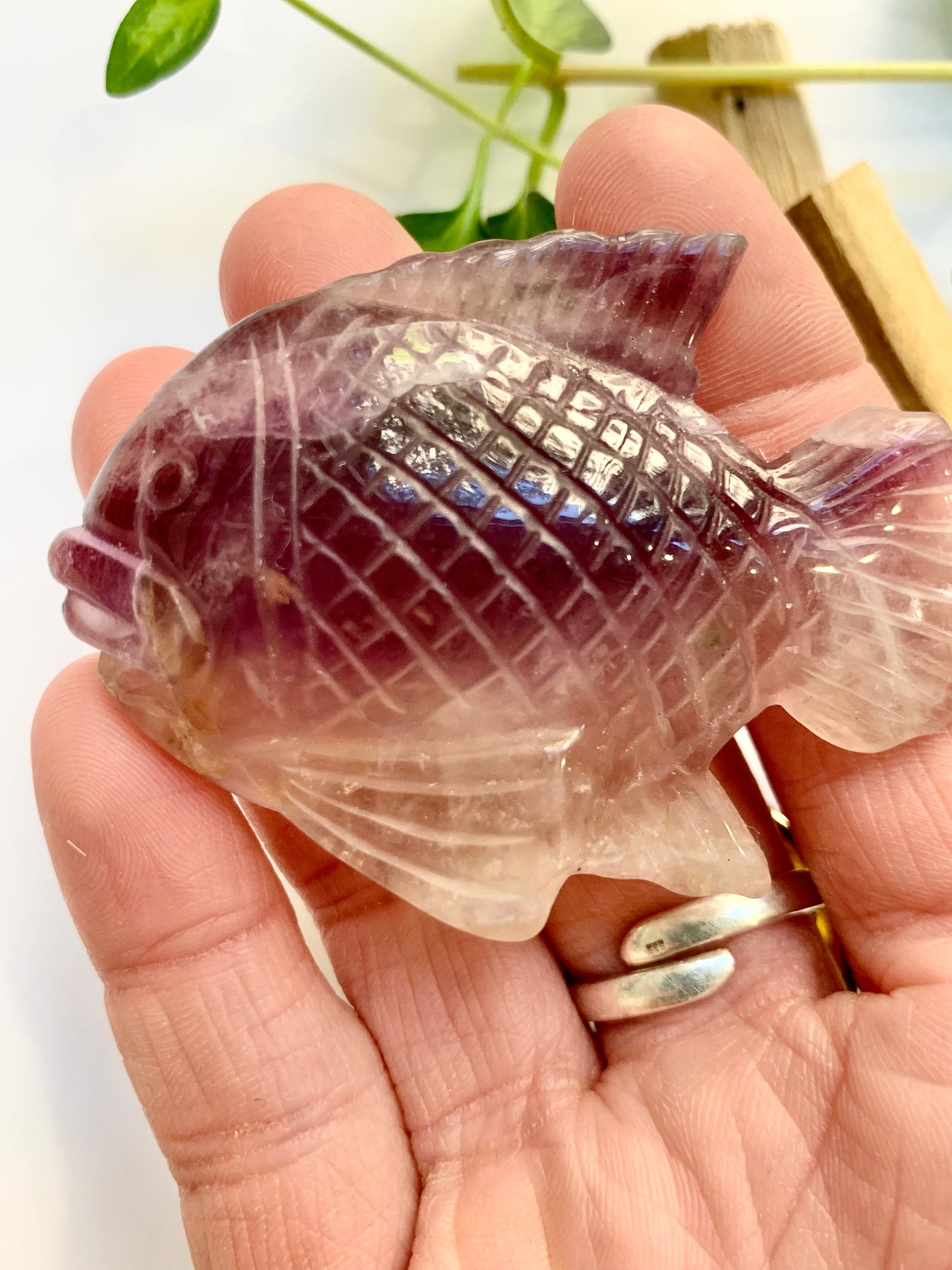 Fluorite Fish Carving